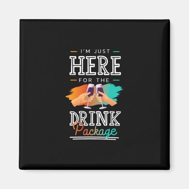 Aimant T-shirt de fête de queue de boisson drôle de vacan (Devant)