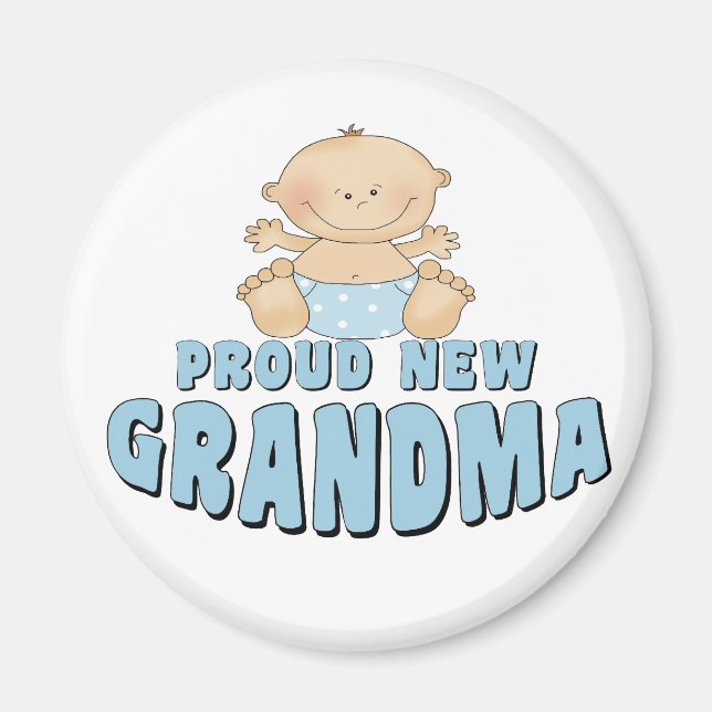 Aimant T-shirt de grand-mère fière et nouvelle (Devant)