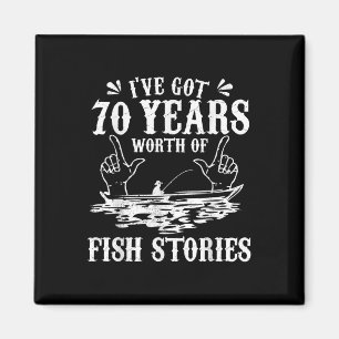 Aimant T-shirt de pêcheur pour 70e anniversaire drôle B c