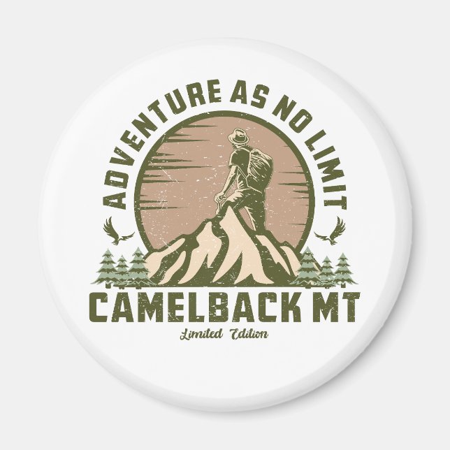 Aimant T-shirt de randonnée de montagne Camelback (Devant)