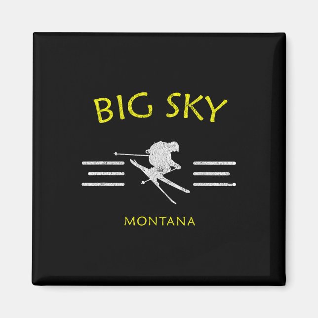 Aimant T-Shirt de Ski Big Sky Montana (Devant)