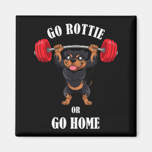 Aimant T-shirt de sport drôle pour Rottweiler - Fitness G