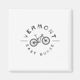 Aimant T-shirt de vélo de montagne East Burke Vermont