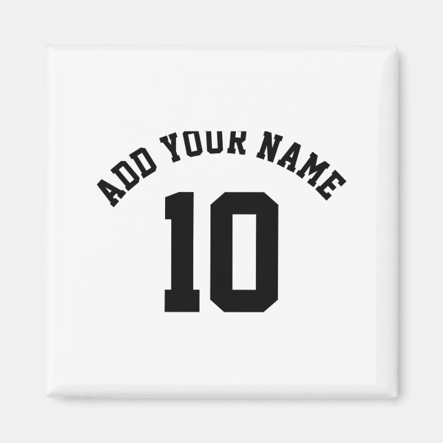 Aimant T-shirt d'équipe sportive avec nom et numéro  (Devant)
