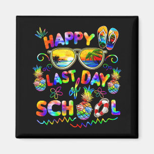 Aimant T-shirt dernier jour d'école Enseignants Fin d'ann
