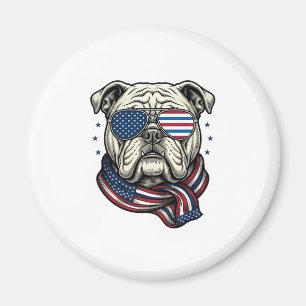 Aimant T-shirt design vintage gravure de bouledogue patri