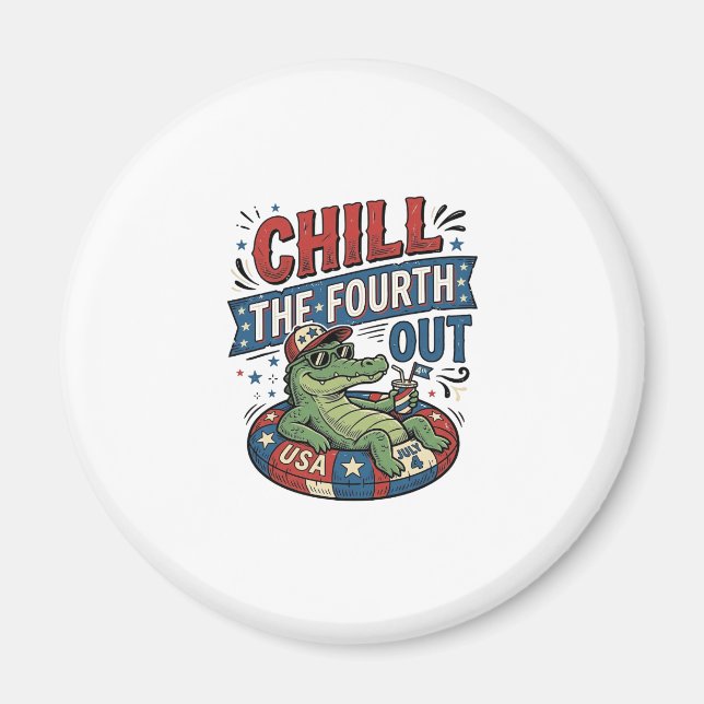 Aimant T-shirt drôle d'alligator d'été pour refroidir le  (Devant)
