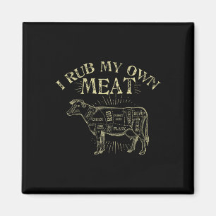 Aimant T-shirt drôle de chef BBQ Je frotte ma propre vian
