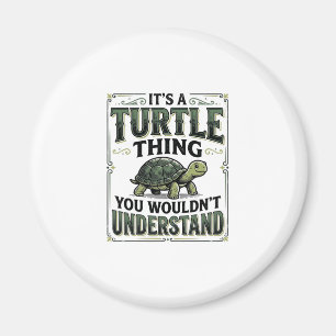 Aimant T-shirt drôle de chose de tortue vintage pour amat