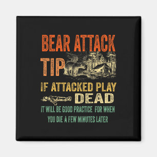 Aimant T-shirt drôle de conseil d'attaque d'ours pour le
