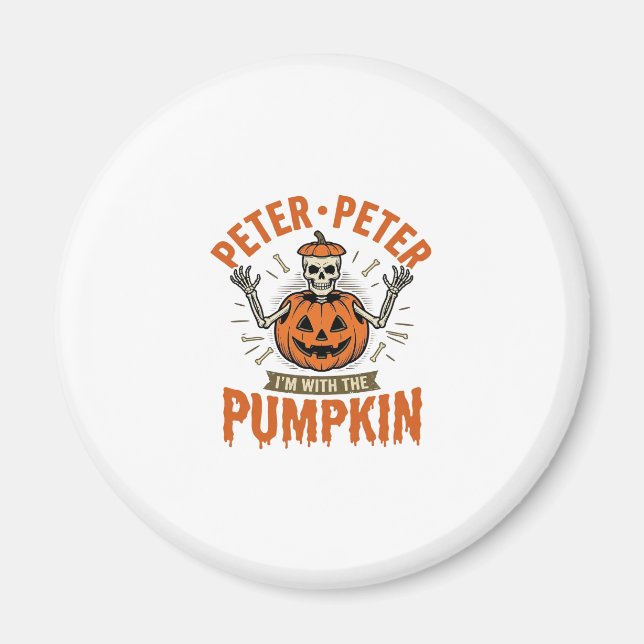 Aimant T-shirt drôle de squelette d'Halloween Peter Peter (Devant)
