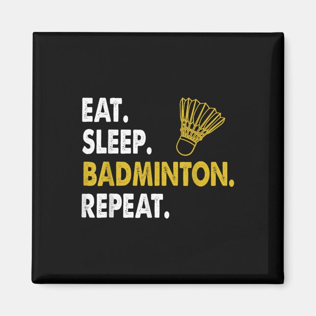 Aimant T-shirt drôle de volant de badminton (Devant)