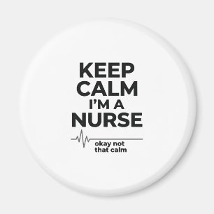 Aimant T-shirt drôle d'infirmière Keep Calm gravure vinta