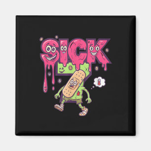 Aimant T-shirt drôle malade sept mème six sept jeu de mot