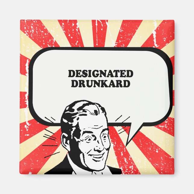 Aimant T-shirt DRUNKARD DÉSIGNÉ (Devant)