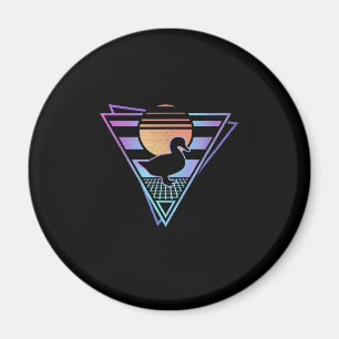 Aimant T-shirt Duck Retro 80s EDM Synthwave Cadeau