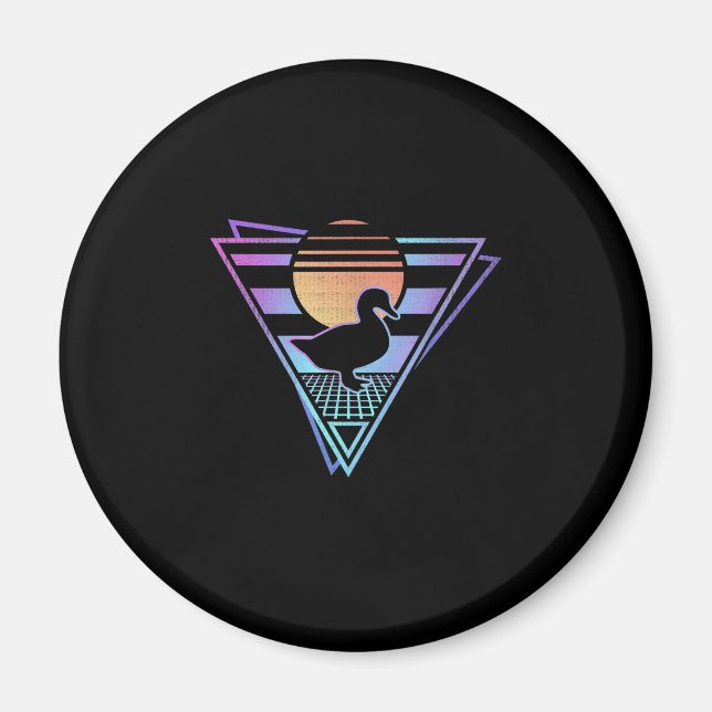 Aimant T-shirt Duck Retro 80s EDM Synthwave Cadeau (Devant)