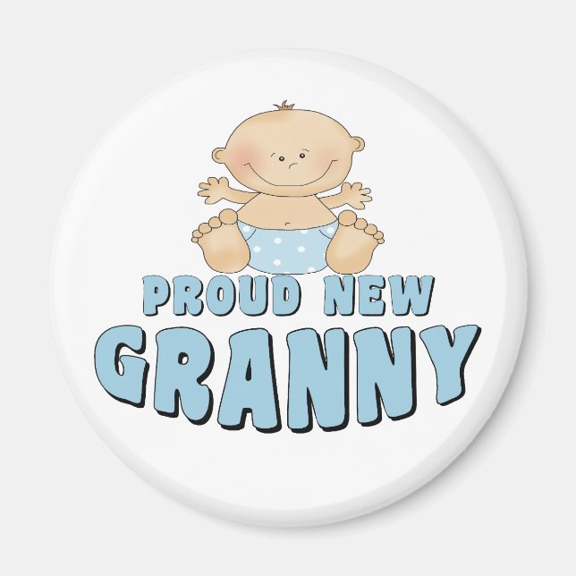 Aimant T-shirt fière nouvelle grand-mère (Devant)