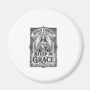Aimant T-shirt graphique Jésus amateur de thé chrétien
