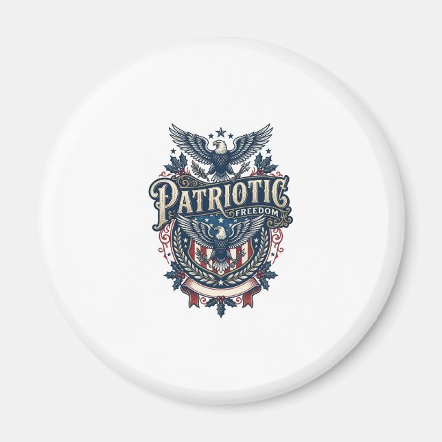 Aimant T-shirt graphique vectoriel de Noël patriotique (2 (Devant)