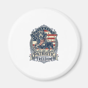 Aimant T-shirt graphique vectoriel de teckel patriotique_