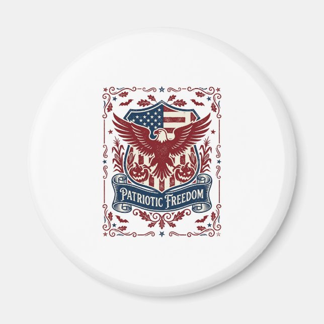 Aimant T-shirt graphique vectoriel d'Halloween patriotiqu (Devant)