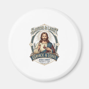 Aimant T-shirt graphique vintage Jesus Thrift Store pour