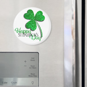 Aimant T-shirt Green Glitter Shamrock Joyeux St Patrick’s