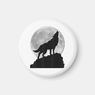 Aimant T Shirt Loup sous la lumière de la lune - Chien to