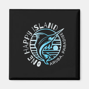 Aimant T-shirt One Happy Island Aruba Poisson de voile Pê