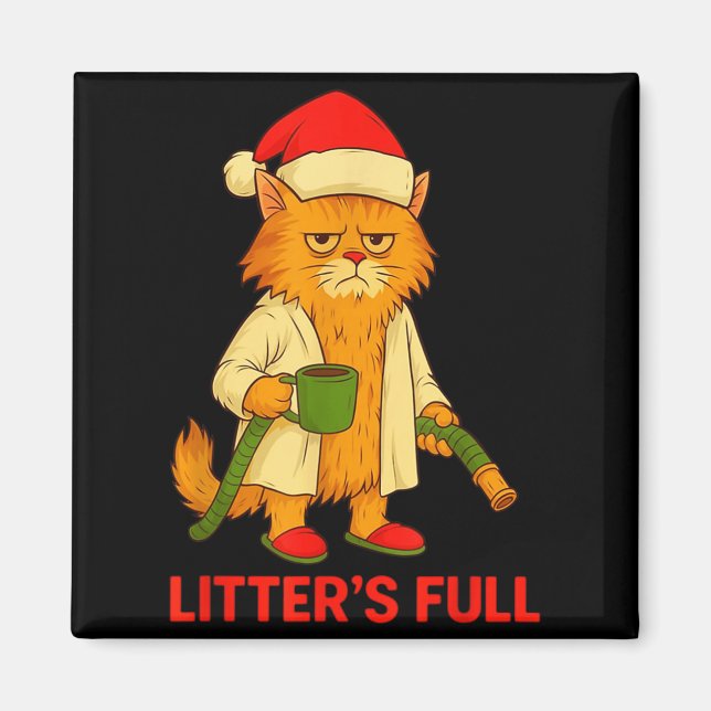 Aimant T-shirt parodique chat de Litter's Full  (Devant)