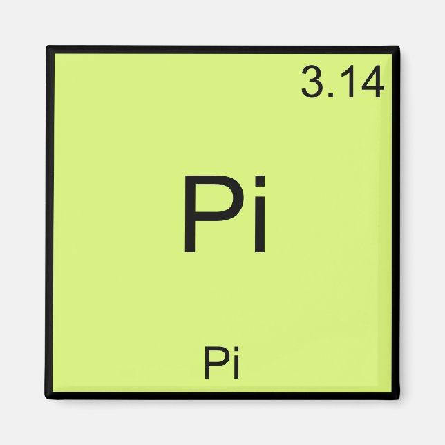 Aimant T-Shirt Pi - Élément de Math Drôle Chimie (Devant)