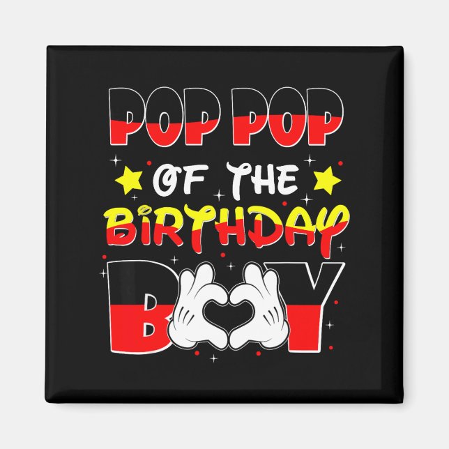 Aimant T-shirt Pop Pop du garçon d'anniversaire pour une  (Devant)