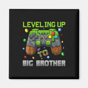 Aimant T-shirt pour grand frère drôle de joueur pixel en 