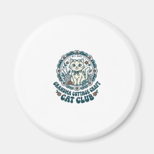 Aimant T-shirt pour grand-mère amateur de chat et d'artis