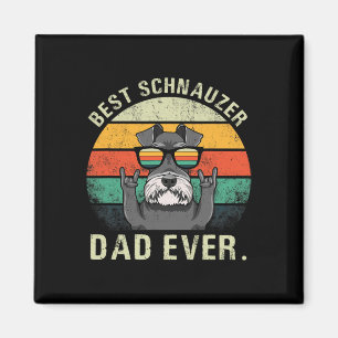 Aimant T-shirt pour papa schnauzer vintage meilleur père