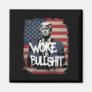 Aimant T-shirt pour partisan de Donald Trump Woke est gén