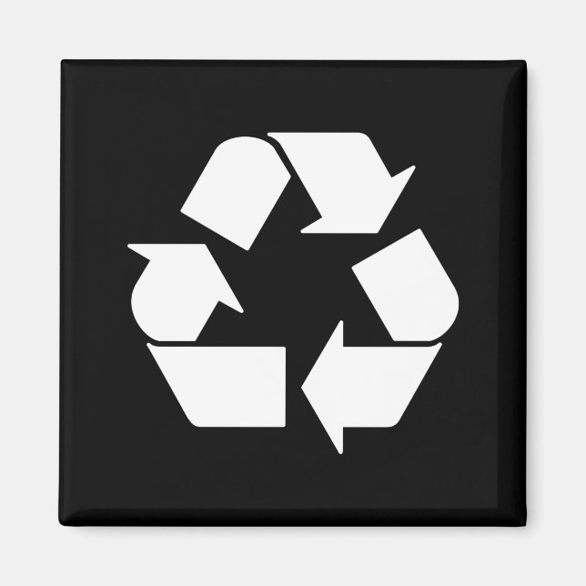 Aimant T Shirt Recycle Blanc Sur Vert  (Devant)