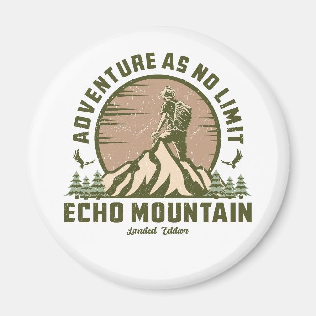 Aimant T-Shirt Retro Echo Mountain Hike Sunset (Devant)
