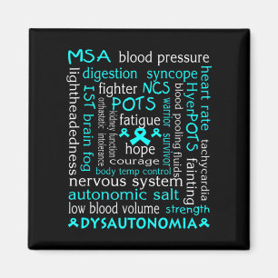 Aimant T-shirt Sensibilisation Dysautonomia Ribbon Turquo