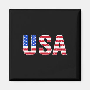 Aimant T Shirt Usa Drapeau Américain Patriotique Hommes F