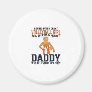 Aimant T-shirt vintage avec gravure Papa Fille de Volleyb