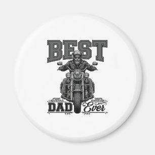 Aimant T-shirt vintage gravure Meilleur Papa Motard_1