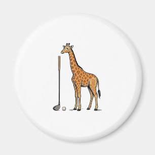 Aimant T-Shirt Vintage Gravure Vecteur Girafe Golf Desi