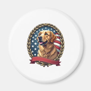 Aimant T-shirt vintage patriotique Heritage Golden Retrie