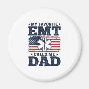 Aimant T-shirt vintage patriotique Mon EMT préféré m'appe