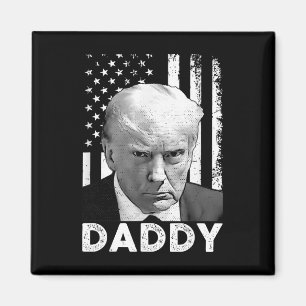 Aimant T-shirts drôles Trump Papa est à la maison pour ho