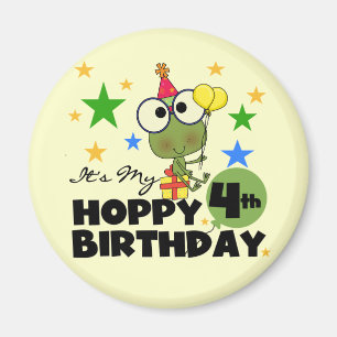 Aimant T-shirts et cadeaux 4th Birthday Frog Hoppy