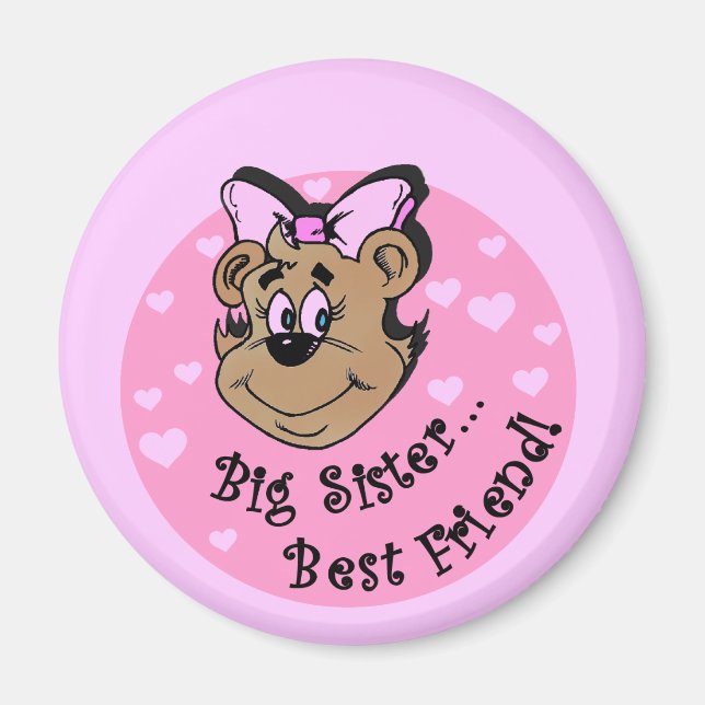 Aimant T-shirts et cadeaux Big Sister Best Friend (Devant)