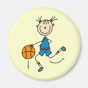 Aimant T-shirts et cadeaux bleus de joueur de basket de